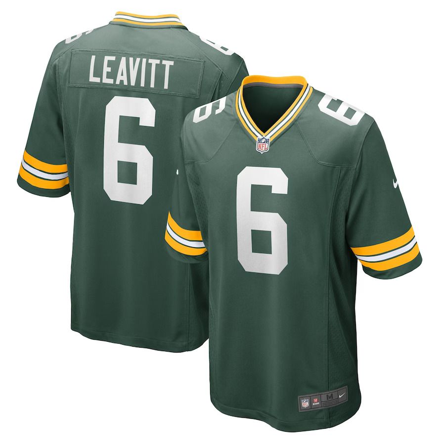 Men Green Bay Packers 6 Dallin Leavitt Nike Green Game Player NFL Jersey